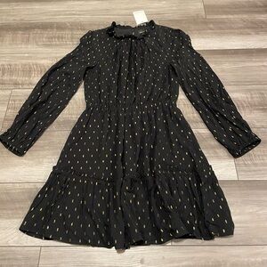 Sugarlips NWT Elegant Black Dress with Gold Accents Size M
